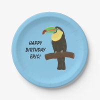 Colorful Toucan Bird Happy Birthday Borden