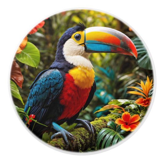 Colorful Toucan Bird Keramische Knop (Voorkant)