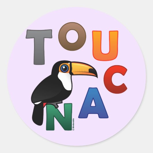 Colorful Toucan Ronde Sticker (Voorkant)