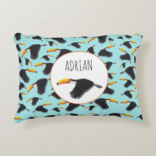 Colorful Toucan Tropical Bird Pattern Accent Kussen