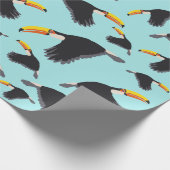Colorful Toucan Tropical Bird Pattern Cadeaupapier (Hoek)
