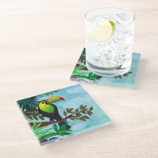 Colorful Toucan tropical regenwoud Glazen Onderzetter