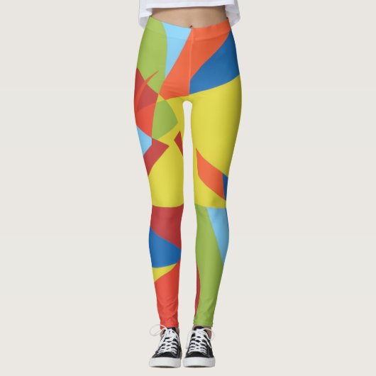 Colorful Toucan Vibes Abstract Leggings (Devant)