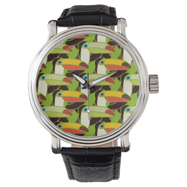 Colorful Toucans Horloge (Voorkant)