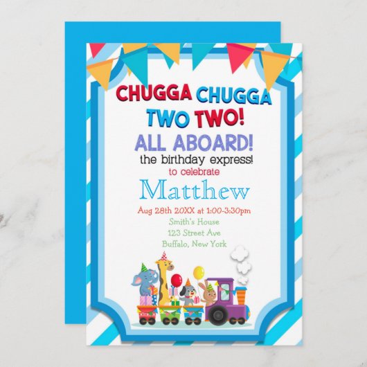 Colorful Train 2e verjaardag (Voorkant / Achterkant)