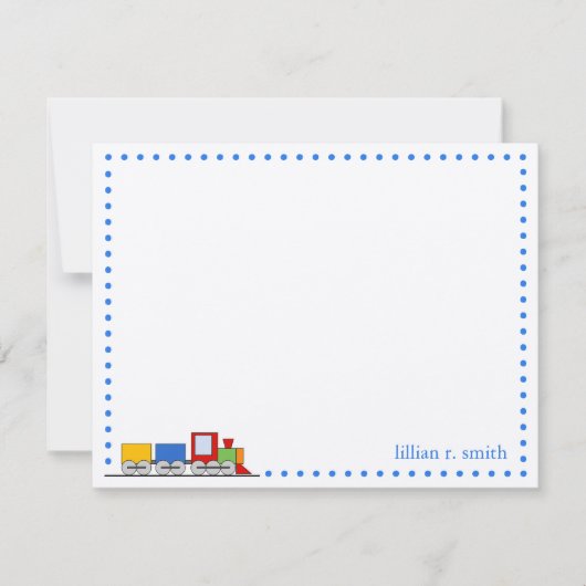Colorful Train Personalized Note Card Notitiekaartje (Voorkant)