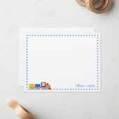 Colorful Train Personalized Note Card Notitiekaartje (Voorkant / Achterkant in situ)