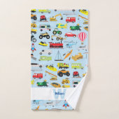Colorful Transport & Véhicules Enfants Motif (Serviette à main)