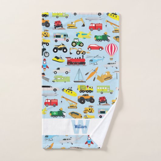 Colorful Transport & Véhicules Enfants Motif (Serviette à main)