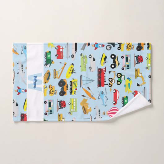 Colorful Transport & Véhicules Enfants Motif (Serviette à main)
