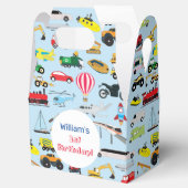 Colorful Transportation & Vehicles Kinder Name Bedankdoosjes (Geopend)