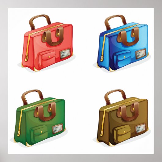 Colorful Travel Briefcase Collection Poster (Voorkant)