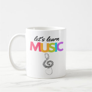 Colorful Treble Clef Laten we muziek leren Koffiemok