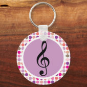Colorful Treble Clef Sleutelhanger Gift (Voorkant)