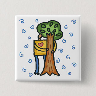 Colorful Tree Hugger Vierkante Button 5,1 Cm