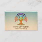 Colorful Tree of life met Chakras Visitekaartje (Voorkant)