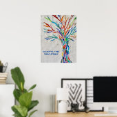 Colorful Tree Yoga Studio Poster (Thuiskantoor)