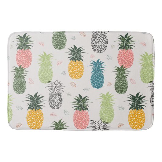 Colorful Trendy Pineapples Badmat (Voorkant)