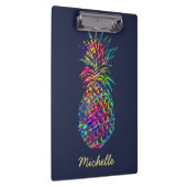 Colorful Trendy Tropical Pineapple Personalized Klembord (Rechts)