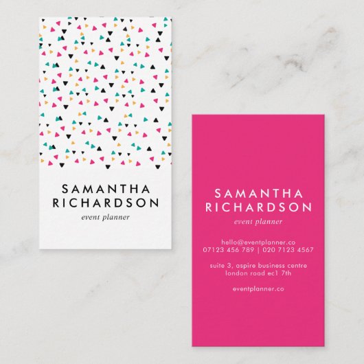 Colorful Triangle Confetti Pattern Visitekaartje (Voorkant / Achterkant)