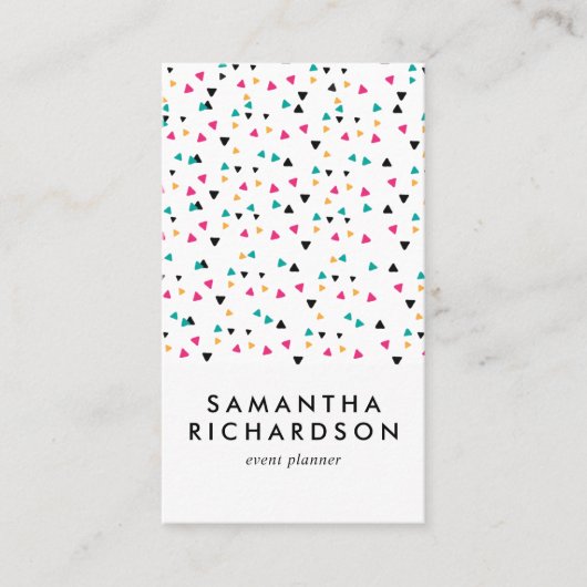 Colorful Triangle Confetti Pattern Visitekaartje (Voorkant)