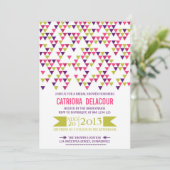 Colorful Triangle Pattern Bridal Shower Uitnodigin Kaart (Staand voorkant)