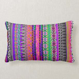 Colorful Tribal Aztec Pattern roze Kussen