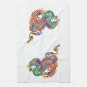 Colorful Tribal Dragon Theedoek (Verticaal)