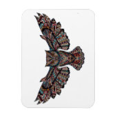 Colorful Tribal Flying Owl Magneet (Verticaal)