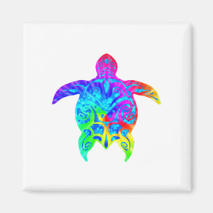Colorful Tribal Turtle Magneet