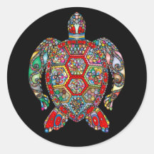 Colorful Tribal Zee Turtle