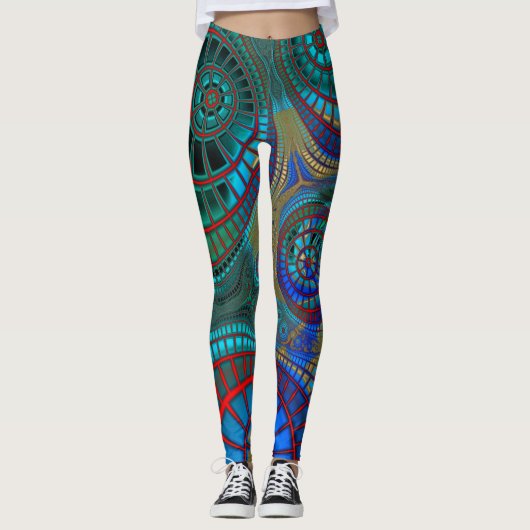 Colorful Trippy Spirals Leggings (Voorkant)