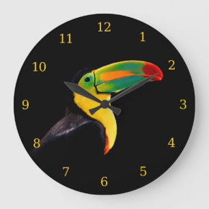Colorful Tropical Bird Black Yellow Green Toucan Grote Klok