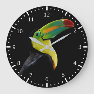 Colorful Tropical Bird Black Yellow Green Toucan Grote Klok