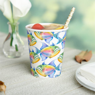 Colorful Tropical Fish Pattern Cups Papieren Bekers