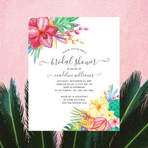 Colorful Tropical Floral Bridal Shower Uitnodiging Flyer