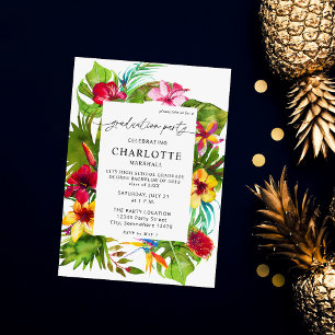 Colorful Tropical Floral Gradual Party Kaart