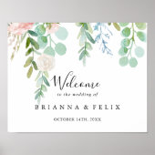 Colorful Tropical Floral Mariage Affiche de bienve (Devant)