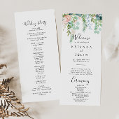 Colorful Tropical Floral Wedding Programme