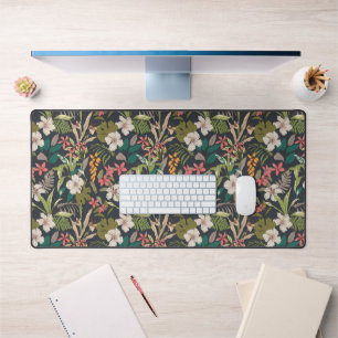 Colorful Tropical Flower Pattern Bureaumat