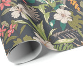 Colorful Tropical Flower Pattern Cadeaupapier (Rol Hoek)