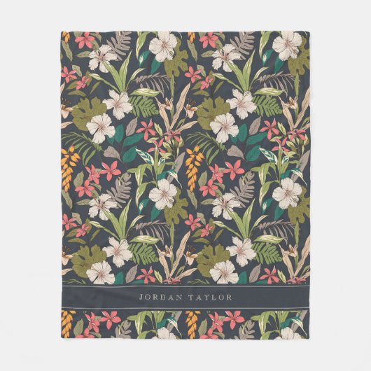 Colorful Tropical Flower Pattern Fleece Deken (Voorkant)