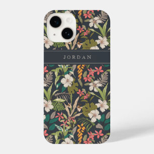Colorful Tropical Flower Pattern iPhone 14 Hoesje