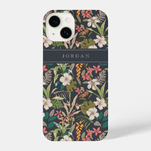 Colorful Tropical Flower Pattern iPhone Hoesje (Achterkant)