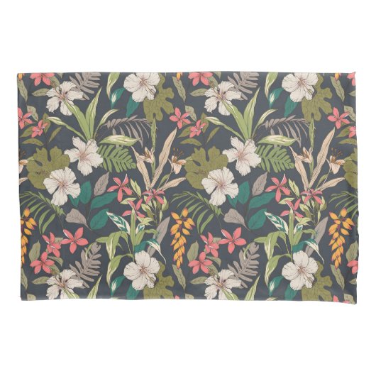 Colorful Tropical Flower Pattern Kussensloop (Voorkant)