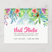 Colorful Tropical Flowers Border Price List Flyer (Achterkant)