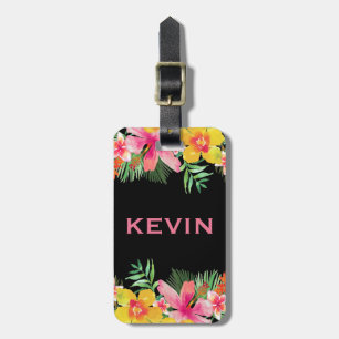 Colorful Tropical Flowers Bouquet Bagagelabel