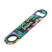 Colorful Tropical Flowers Modern Personalized Speed Flessenopener (Voorkant Gekanteld)