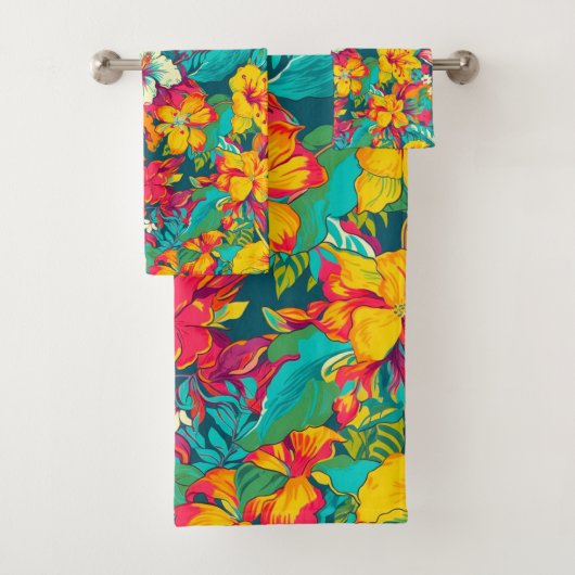 Colorful Tropical Flowers Pattern (En situation)