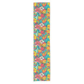 Colorful Tropical Flowers Pattern Korte Tafelloper (Voorkant)